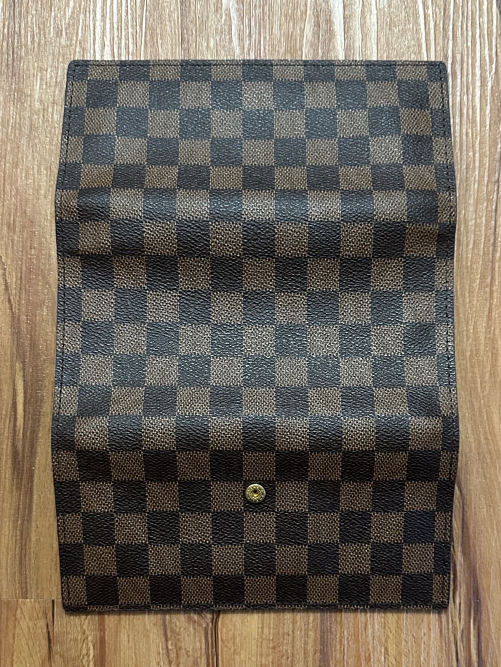 Classic Brown Checkered Long Card Holder Wallet - Picture 6 of 6